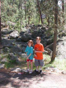 Kids at Devil's Tower National Park